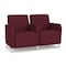 Lesro Siena Lounge Reception 2 Seat Tandem Seating, Brushed Steel, OH Wine Upholstery SN2103 - alternate 1
